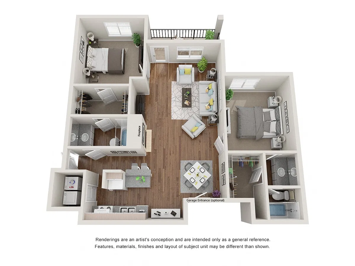 Floor plan 2 Bed 2 Bath King George