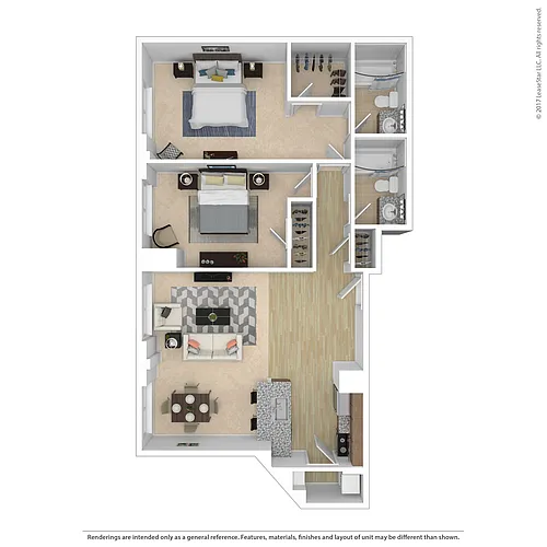 Floor plan Two Bedroom - P2D