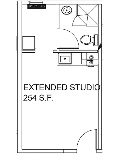 Floor plan Large Studio Apartment