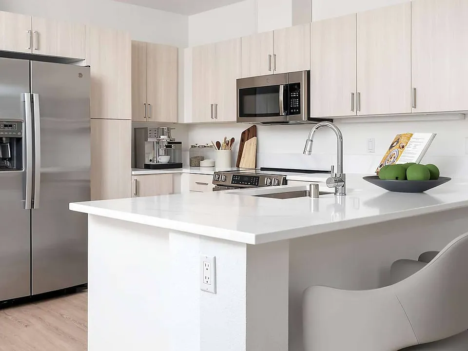 Luxury vinyl plank flooring in every room of the upgraded units in the North Building