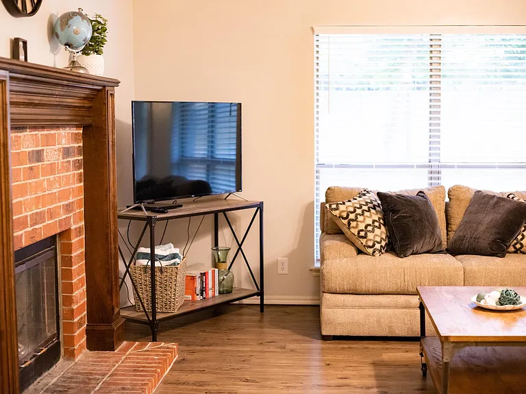 Living room, television