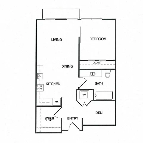 Floor plan 1x1 Den A