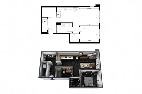 Floor plan a7 1 Bedroom