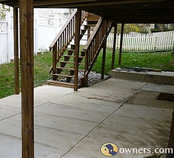 Walkout Basement To Large Concrete Patio
