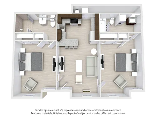 Floor plan 2 Bed x 2 Bath