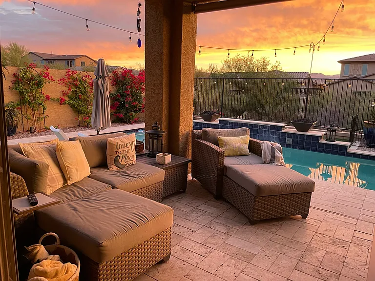 Virtual furniture, showinf sun rise