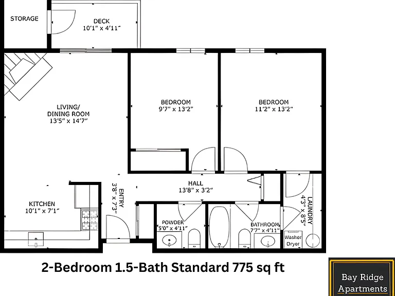 2x1.5 Standard l 775 sq ft l Bay Ridge 2x1.5 Standard l 775 sq ft l Bay Ridge