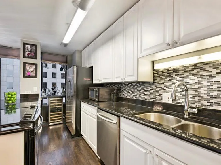 Kitchen with granite countertops and stainless steel appliances