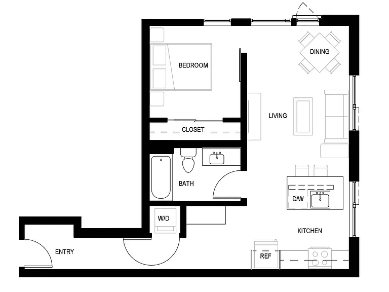 1B - 1G floor plan Centerline