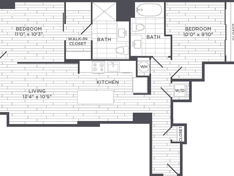 Sonnet - Urban Two Bedroom - 2 Beds - 2 Baths - 856 Sq. ft.