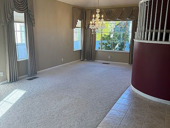 Dining room with chandelier