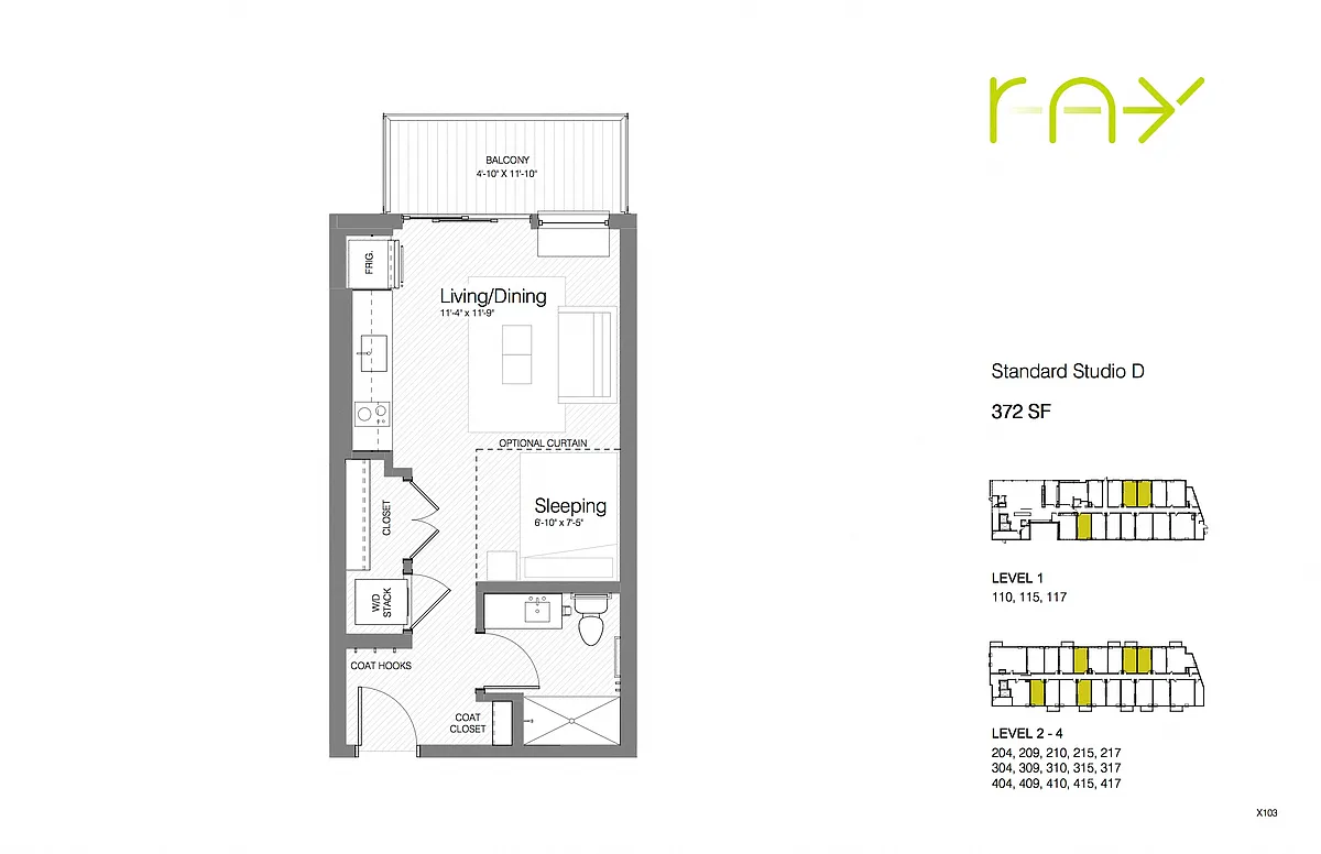 Floor plan Standard Studio D