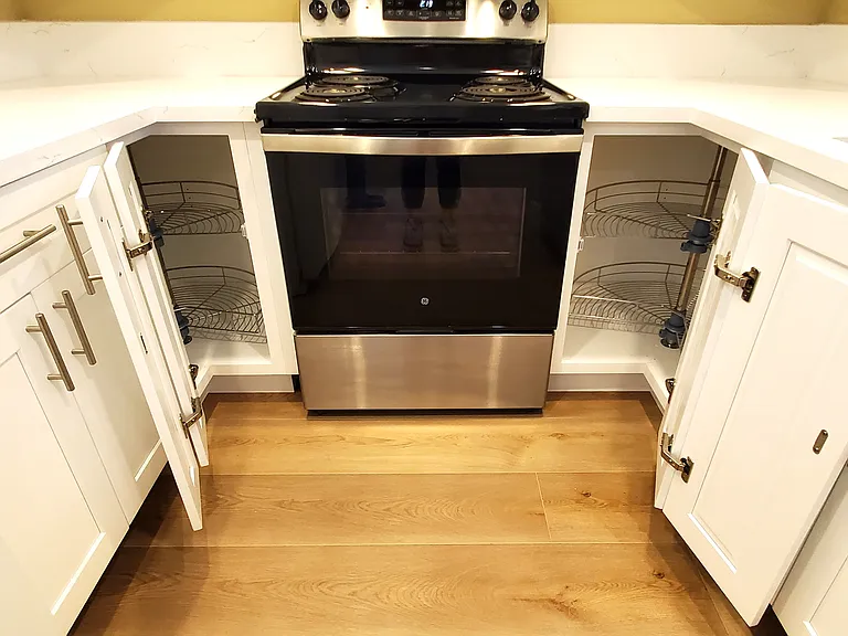 Brand new kitchen cabinets with 2 Lazy Susan for hard to reach areas