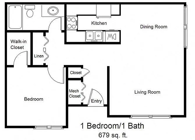 Floor plan One Bedroom