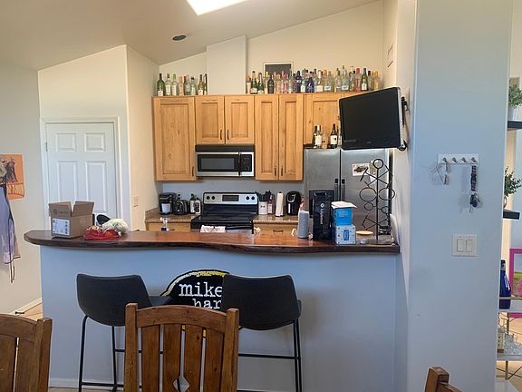 Kitchen with custom mesquite wood bar