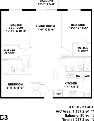 Model C3 | 3 Bedroom, 2 Bath Model C3 | 3 Bedroom, 2 Bath