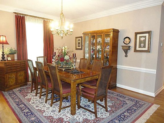 The chair rail and crown molding give this room it's elegant touch.