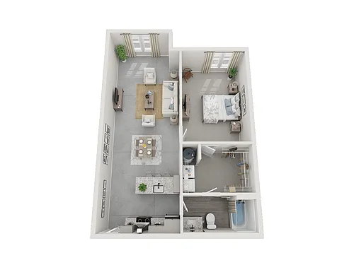 Floor plan 1 Bed 1 Bath 846 sqft