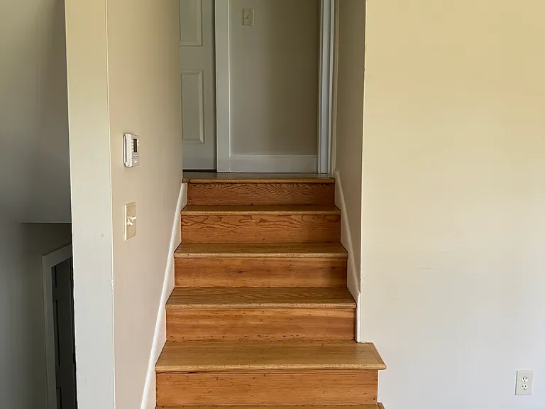 Refinished hardwood steps