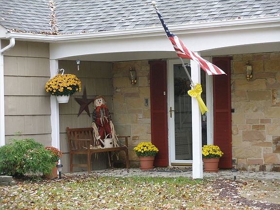 Front door in fall