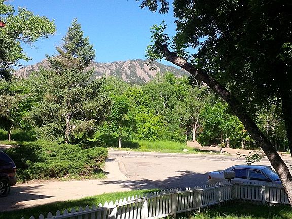 Front view of the Flatirons. Unobstructed in the winter