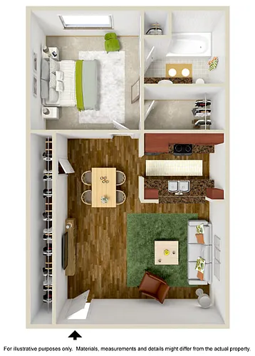 Floor plan 1 Bedroom 1 Bath