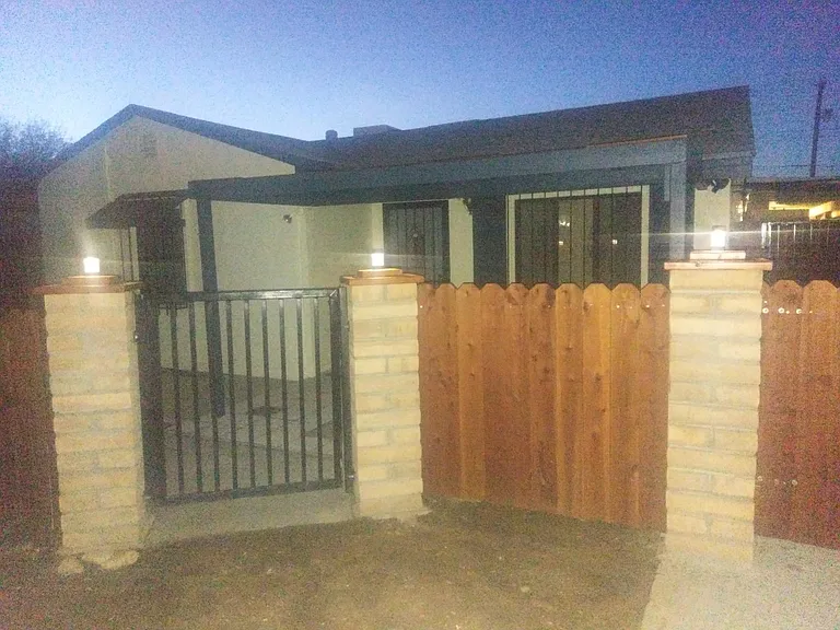 Private entrance with solar lights