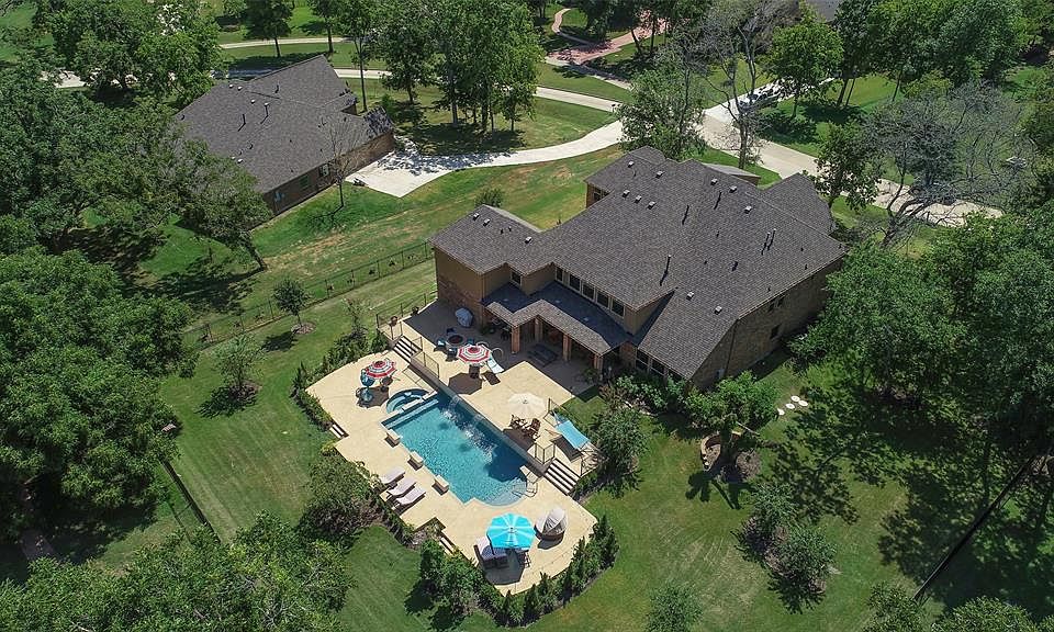 Aerial view of the backyard area.