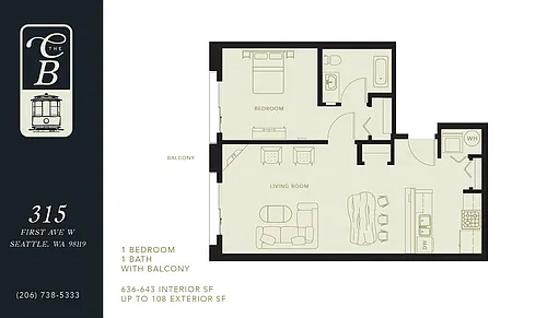 Floor plan 1 Bed 1 Bath
