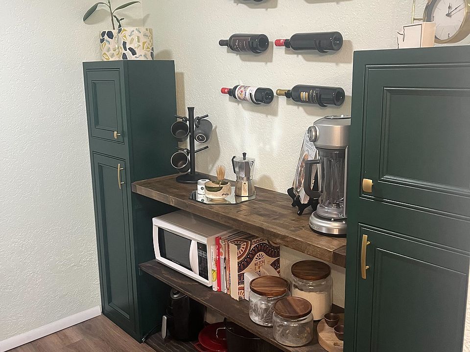 Built in pantry to create additional counter space and storage.