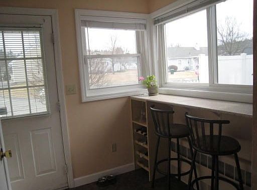 Sunny breakfast nook overlooking patio