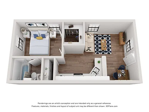 Floor plan 1 Bed/ 1 Bath