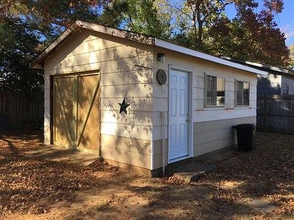 Wired shed with work benches