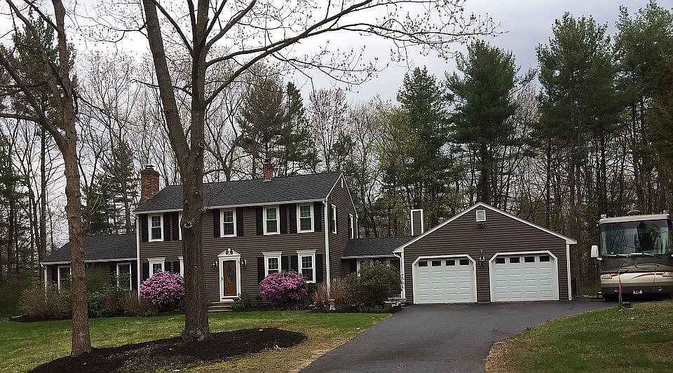 Front of house in the spring