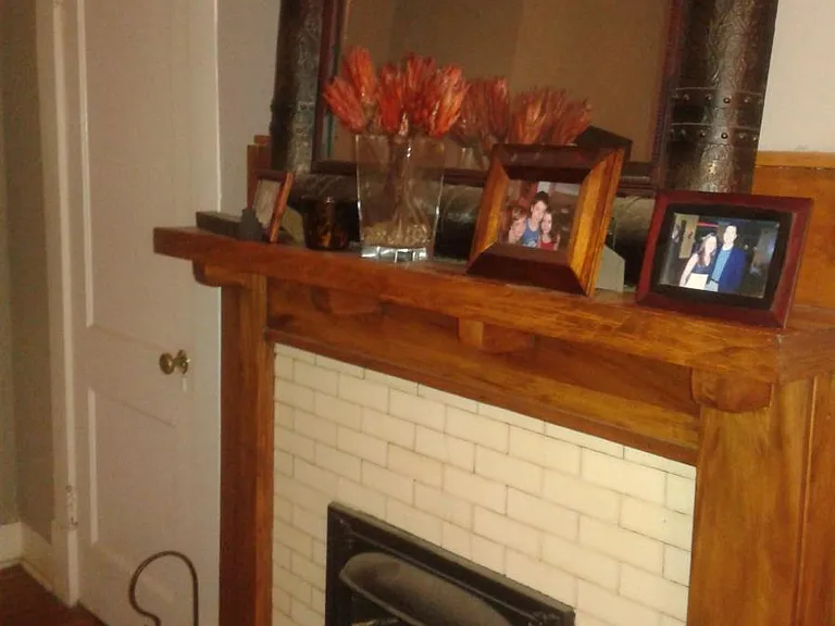 Bedroom with fireplace