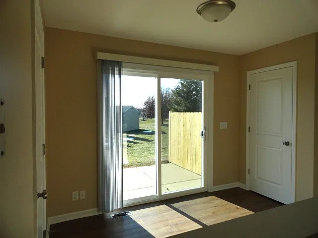 Eating area and slider to patio