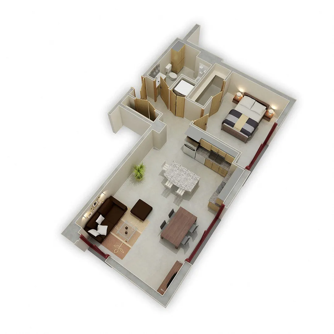 Floor plan One Bedroom Y