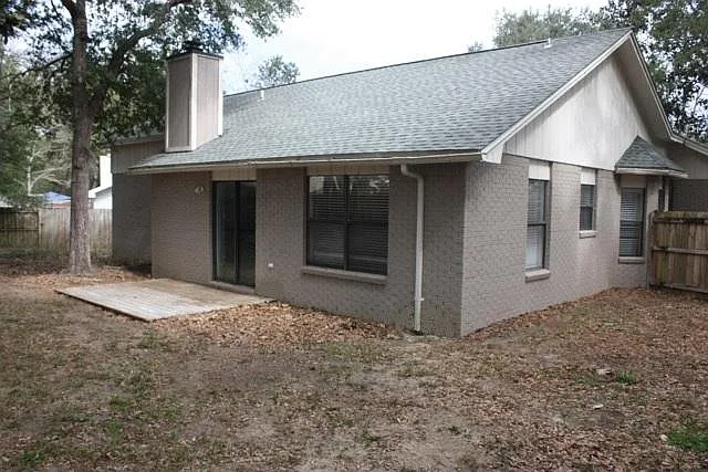 Fenced in backyard