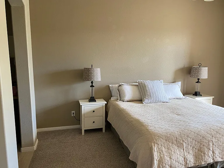 Master bedroom/King bed with private deck and ensuite bathroom.