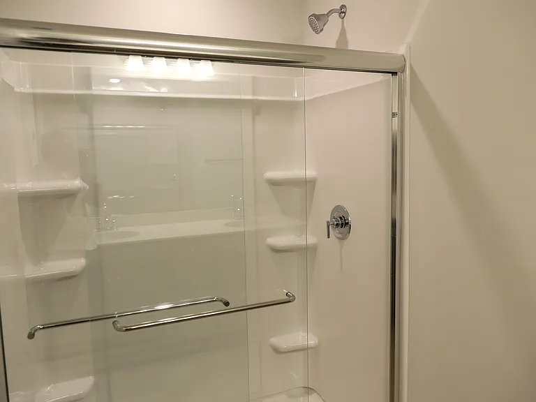 Master Bathroom Standing shower with glass sliding door