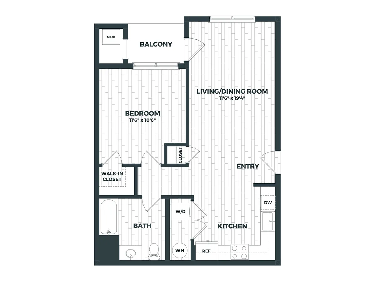 Floor plan A1 | 1 Bed | 1 Bath