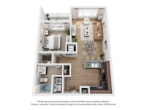 Floor plan A2 TELFAIR - 1 Bedroom, 1 Bathroom