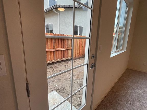Glass door access to backyard