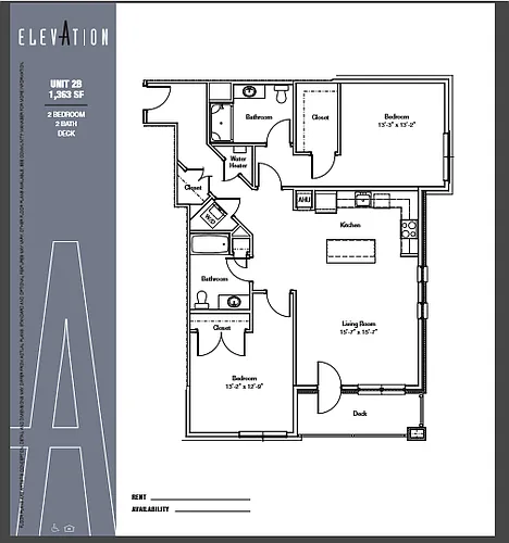 Floor plan Two Bedroom Corner A