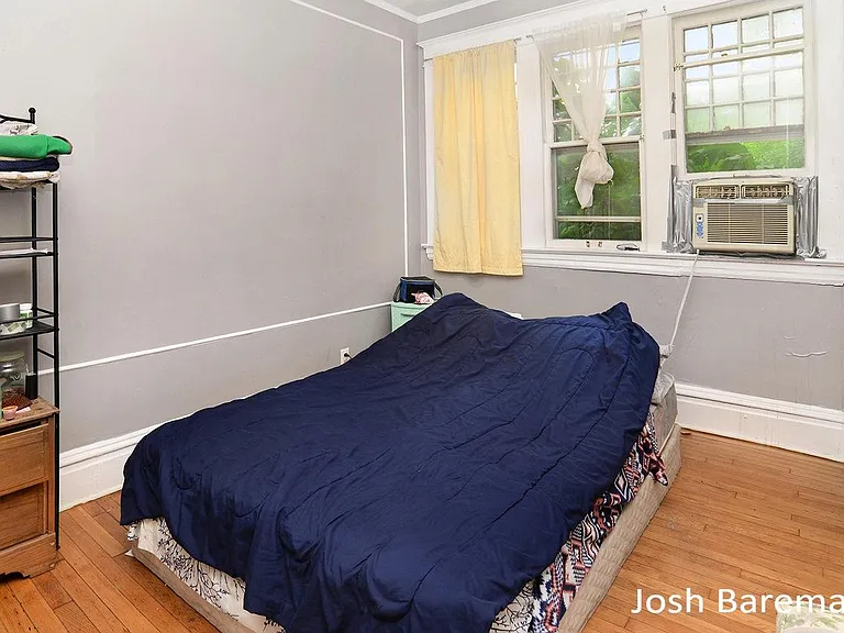 Bedroom fits a Queen sized bed and has a closet