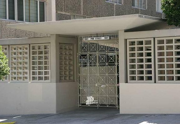 Secure entrance gate to courtyard