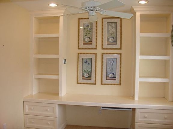 Den with Built in Desk and Bookshelves