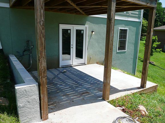 Private rear entrance and outdoor seating area