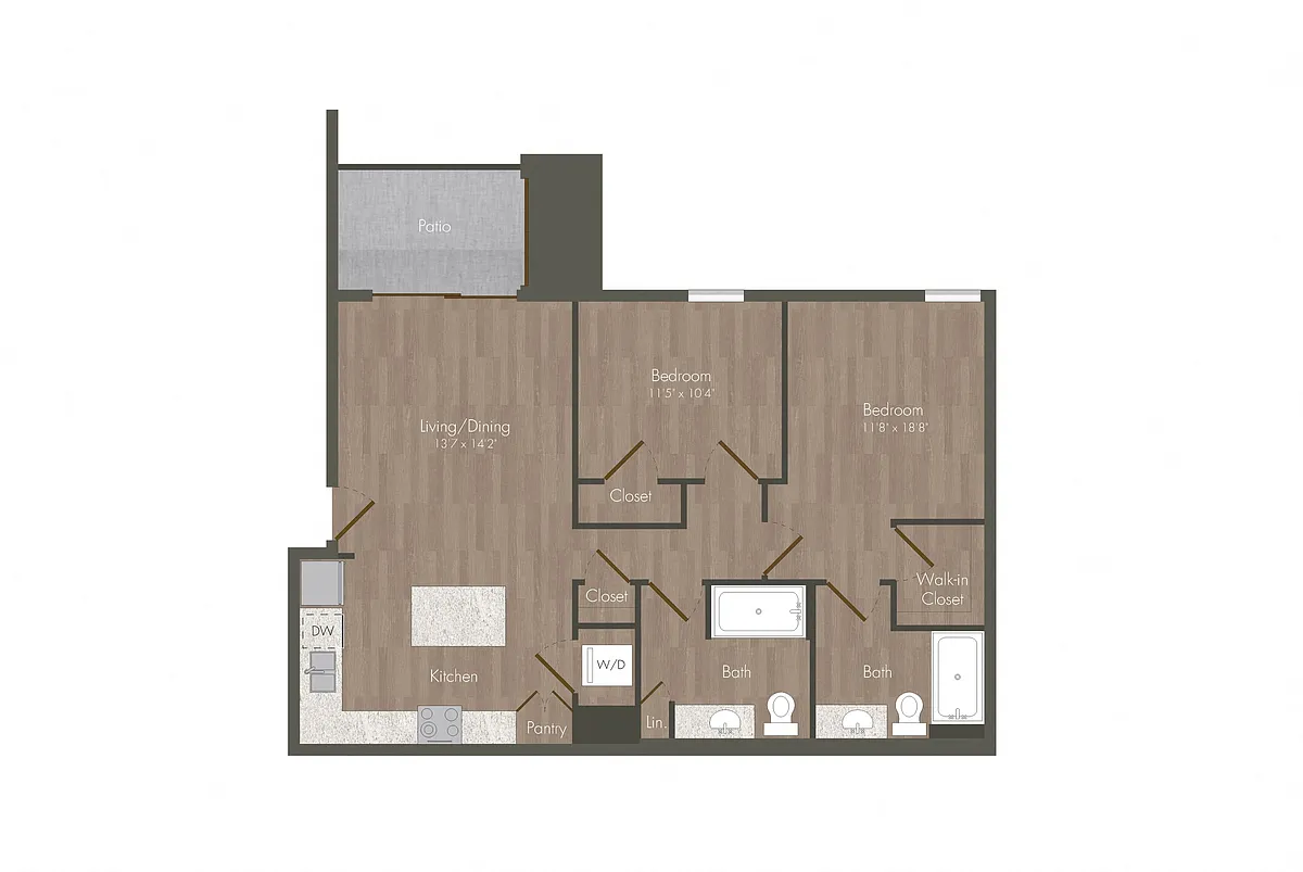 Floor plan 2 Bed Unit