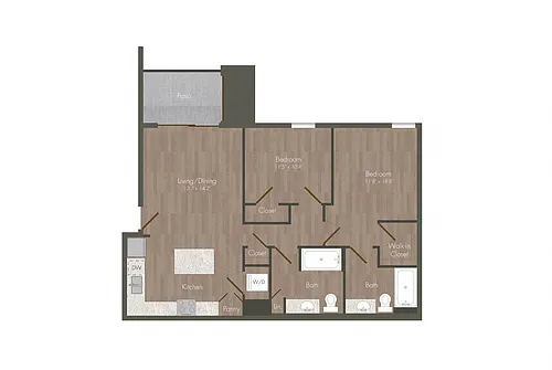 Floor plan 2 Bed Unit